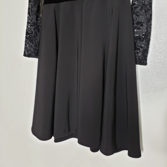 NEW Ralph Lauren Lace Bodice Dress Fit & Flare Long Sleeve Elegant Designer Chic - Picture 10 of 15